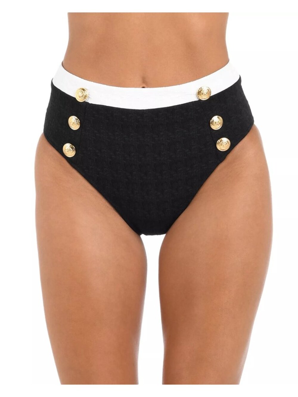NWT L'AGENCE Vanessa Color Blocked Bikini Bottoms Black Size Small